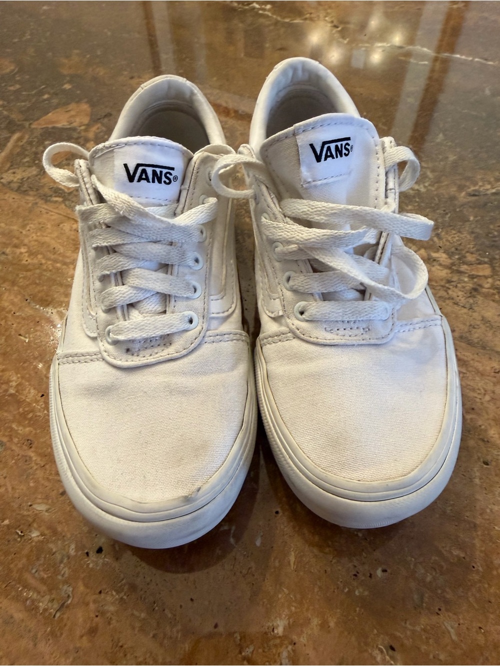 Vans White Canvas Low-Top Shoes